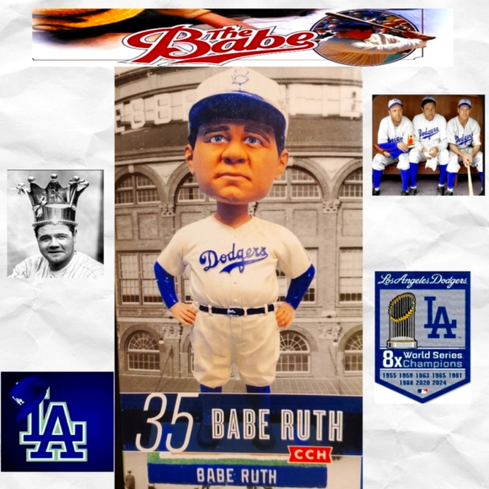 Babe Ruth Dodgers Vintage Collectible Bobblehead